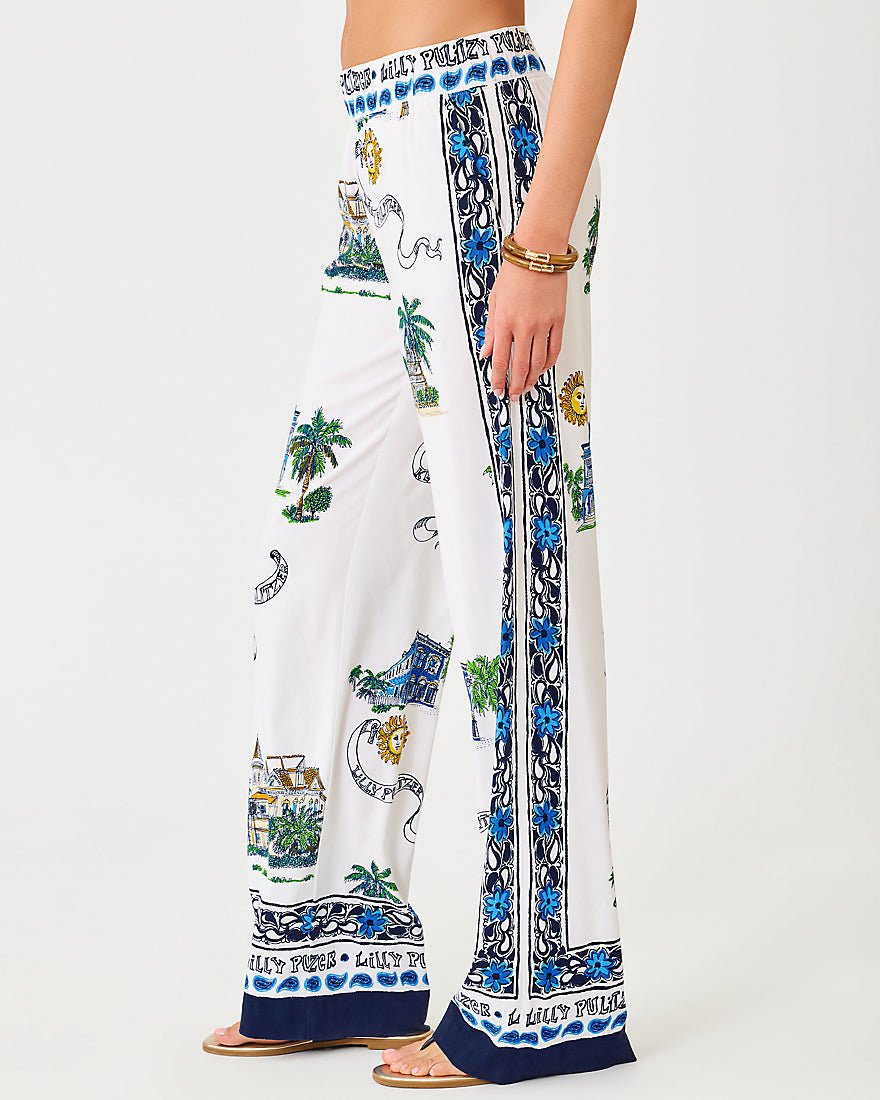 Lilly Pulitzer - Bal Harbour Stretch Palazzo Pant - Coconut Key West Toile