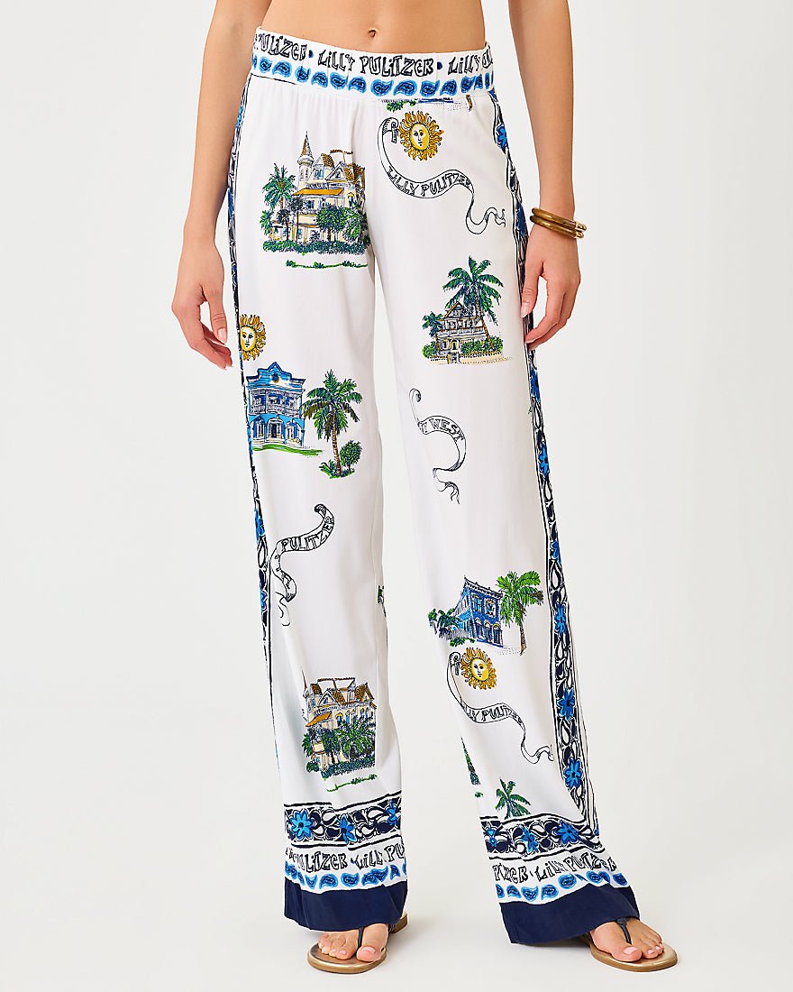 Lilly Pulitzer - Bal Harbour Stretch Palazzo Pant - Coconut Key West Toile