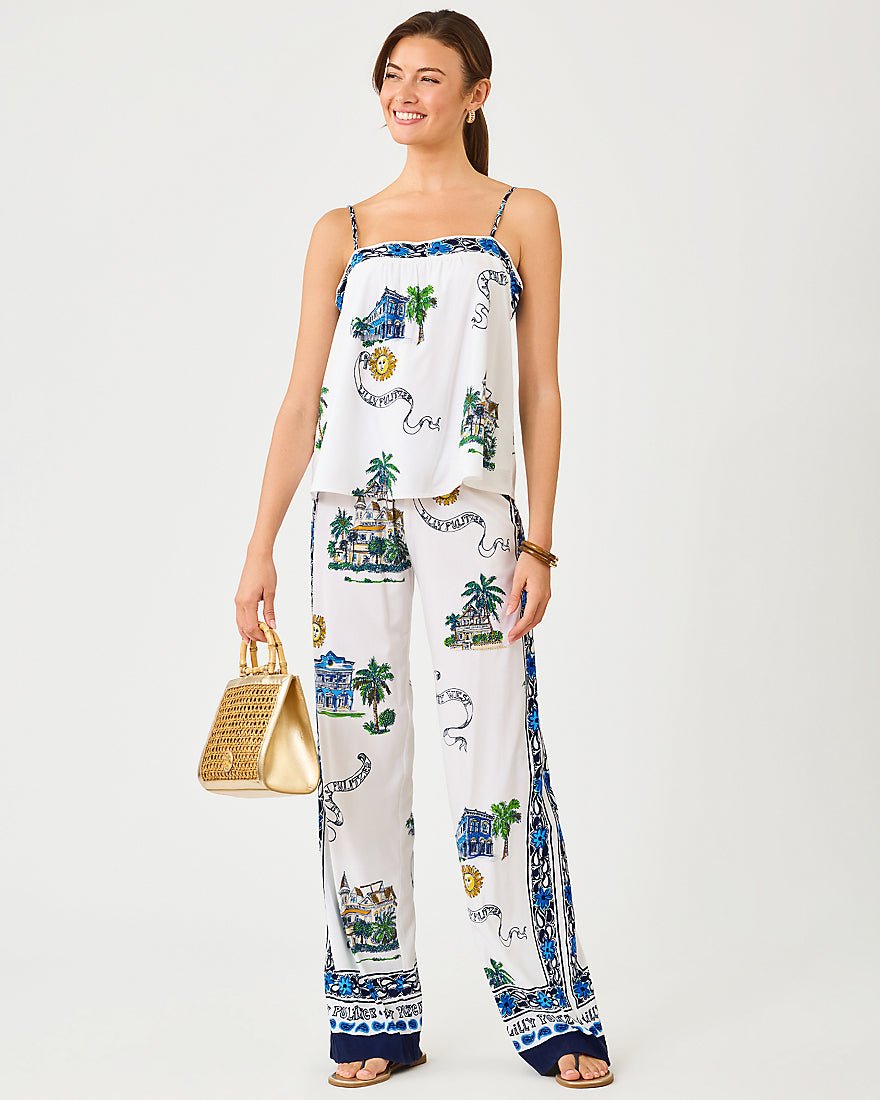 Lilly Pulitzer - Bal Harbour Stretch Palazzo Pant - Coconut Key West Toile