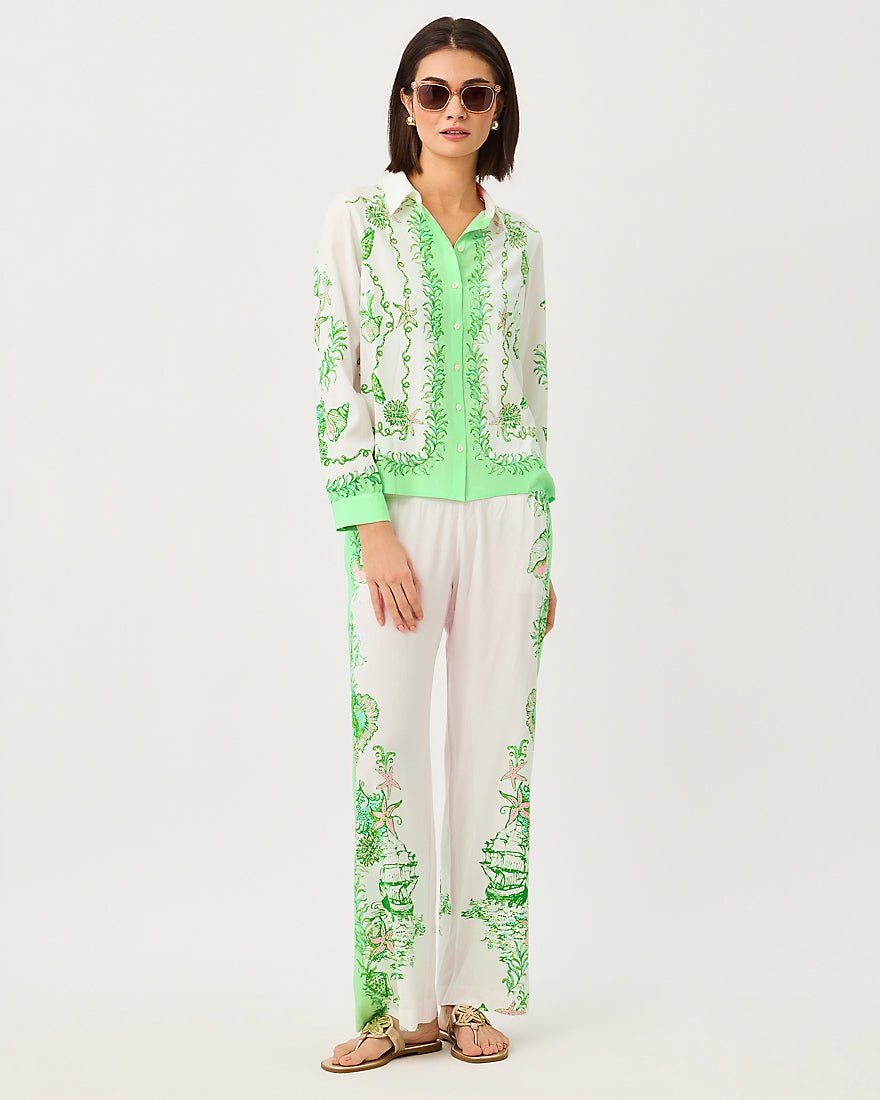 Lilly Pulitzer - Bal Harbour Stretch Palazzo Pant - Resort White Ship To Shore