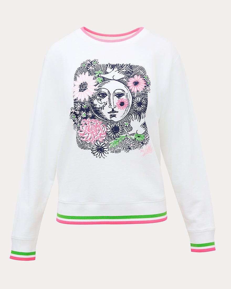 Lilly Pulitzer - Ballad Long Sleeve Sweatshirt - Multi Follow The Sun Embellishment