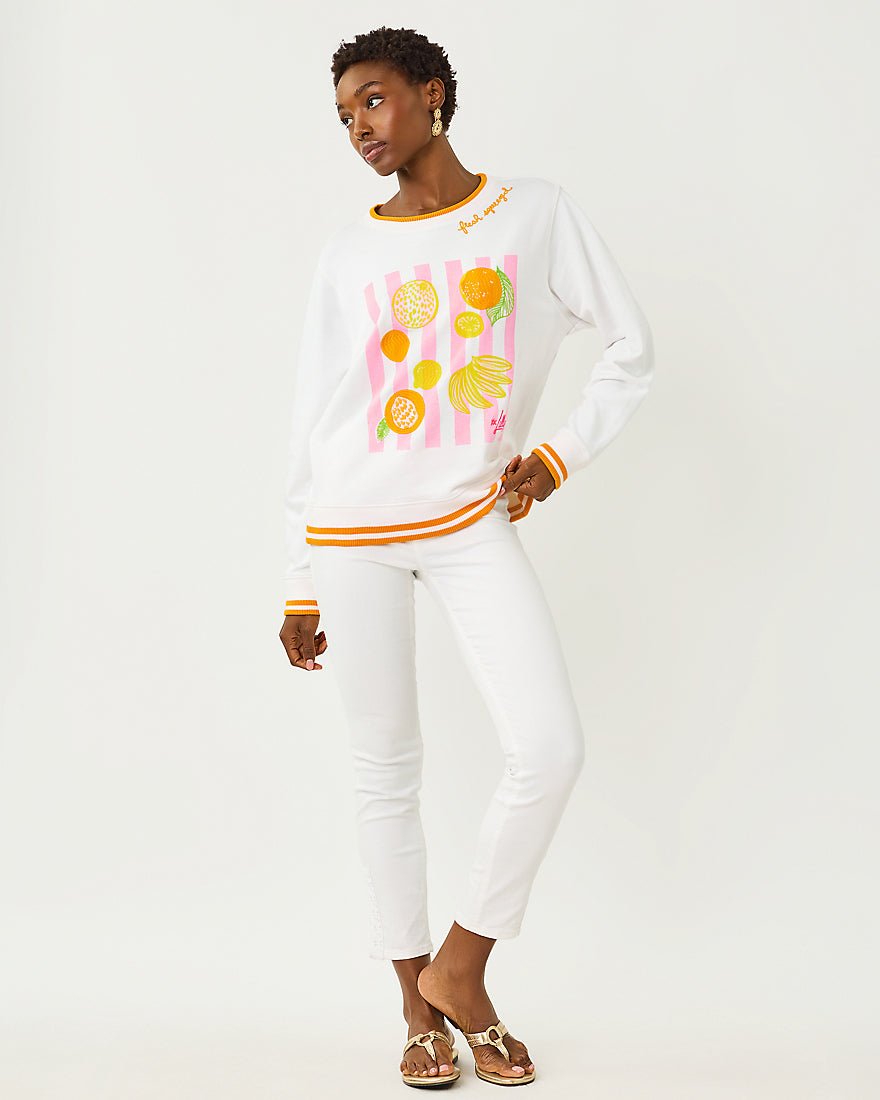 Lilly Pulitzer - Ballad Long Sleeve Sweatshirt - Multi Fresh Squeezed Embroidery