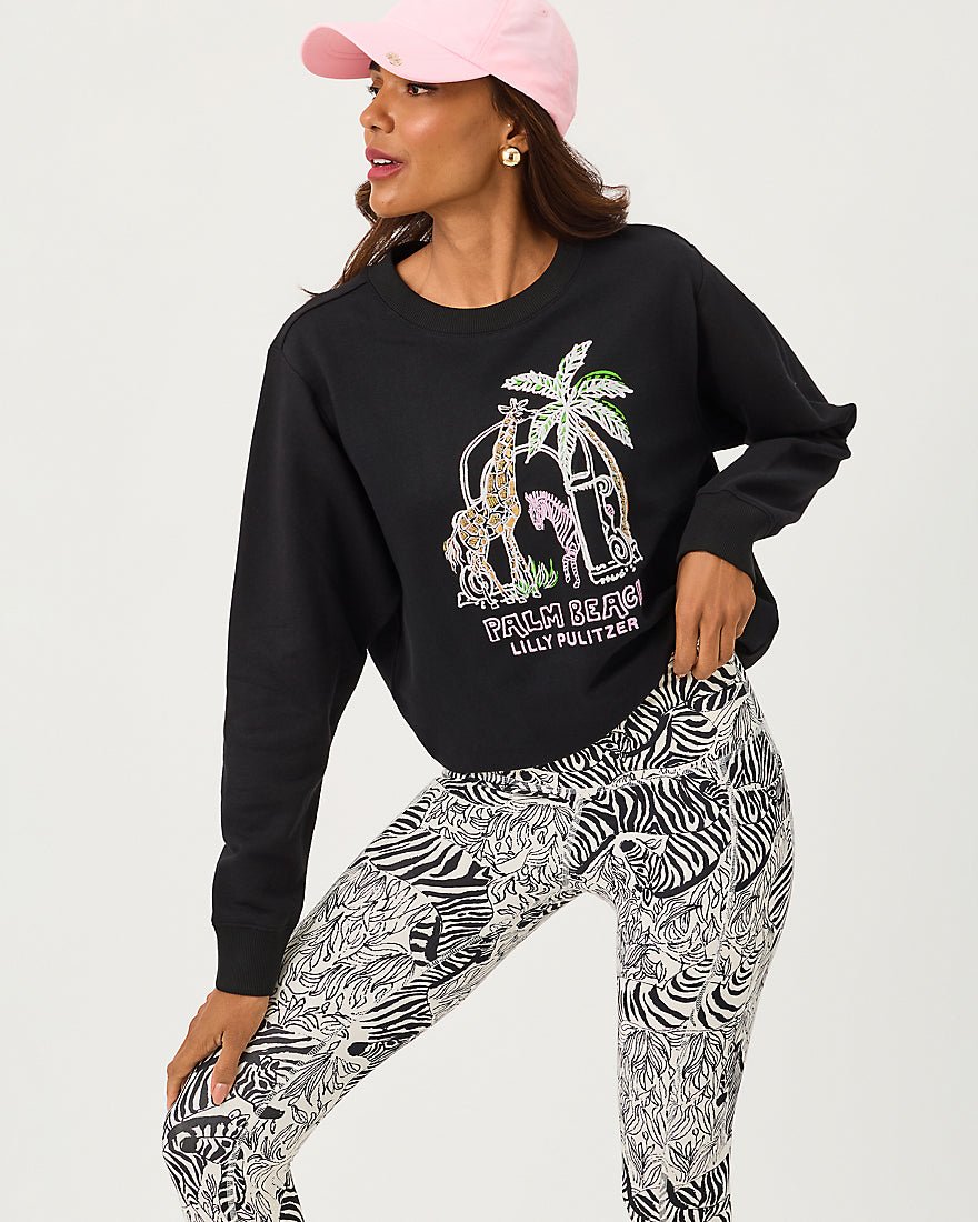 Lilly Pulitzer - Ballad Long Sleeve Sweatshirt - Multi Lillys Zoo Embellisment
