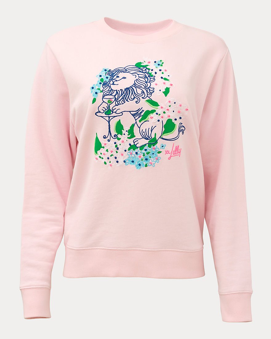 Lilly Pulitzer - Ballad Long Sleeve Sweatshirt - Multi Lydia Lion Embellishment