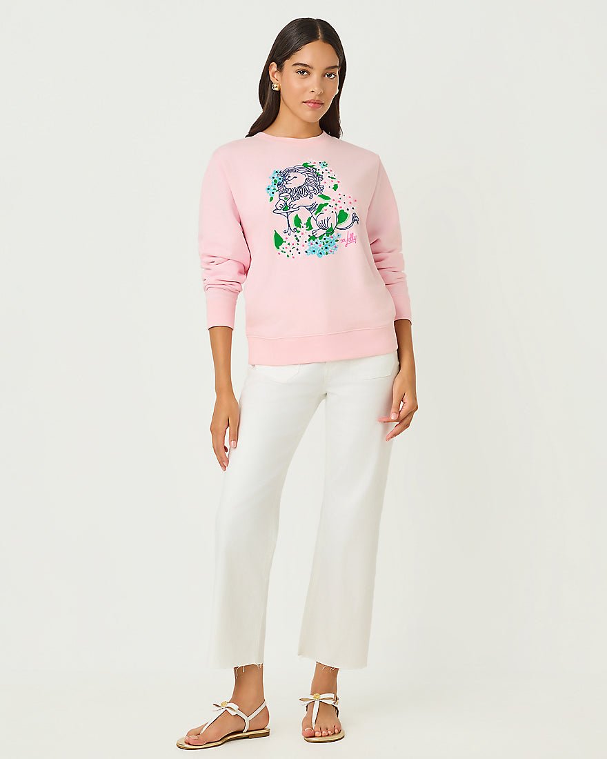 Lilly Pulitzer - Ballad Long Sleeve Sweatshirt - Multi Lydia Lion Embellishment