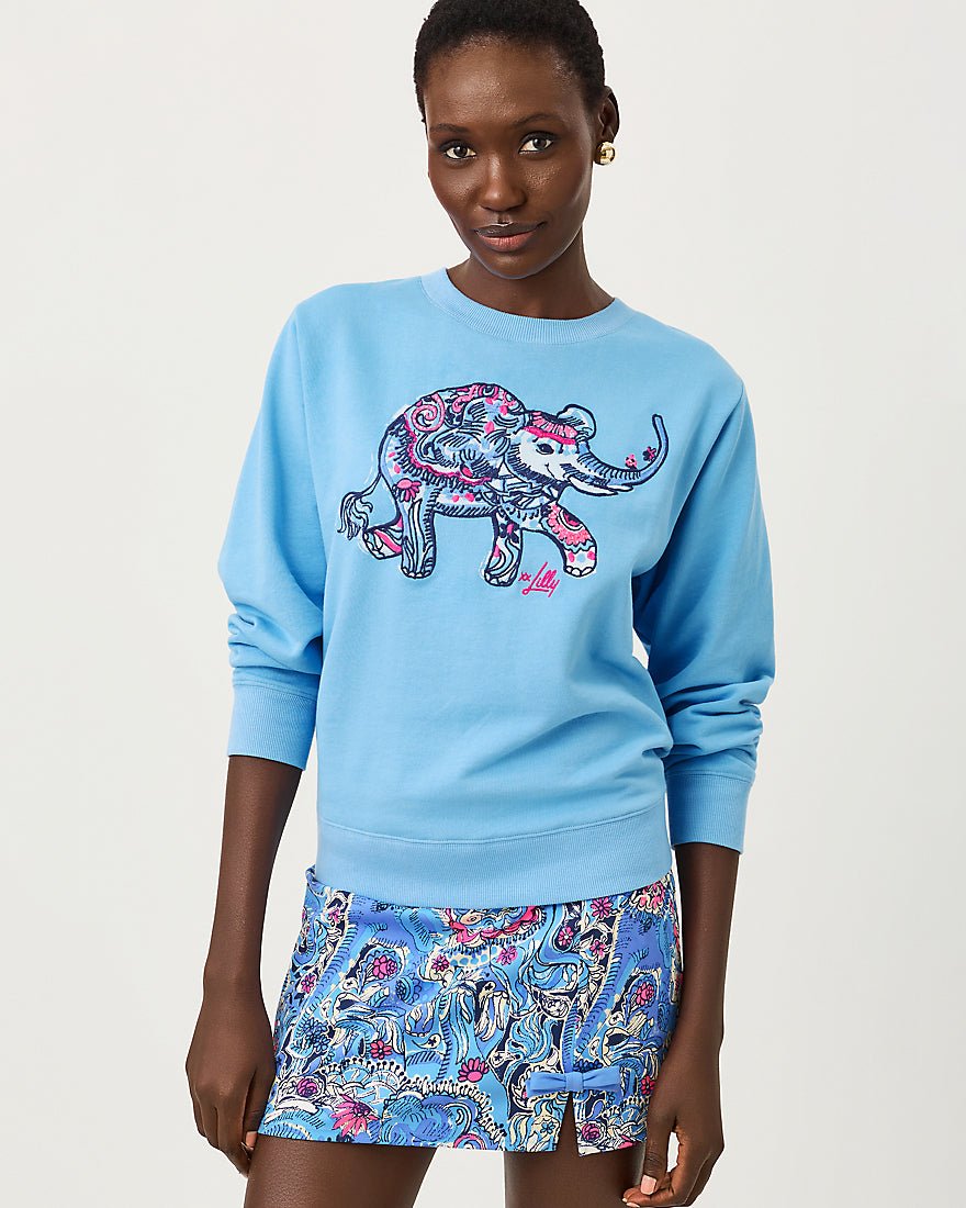 Lilly Pulitzer - Ballad Long Sleeve Sweatshirt - Multi Paisley Parade Embellishment