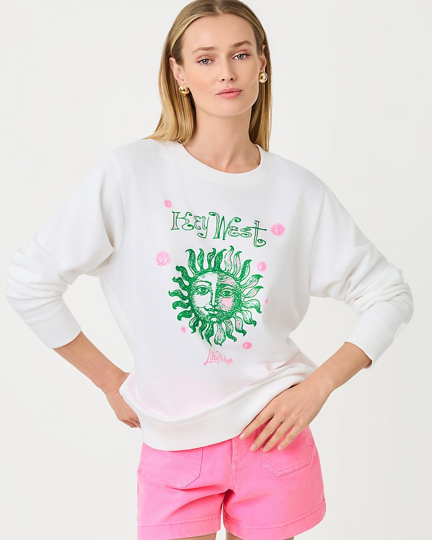 Lilly Pulitzer - Ballad Long Sleeve Sweatshirt - Resort White Key West Destination
