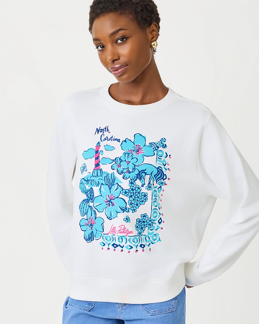Lilly Pulitzer - Ballad Long Sleeve Sweatshirt - Resort White Key West Destination
