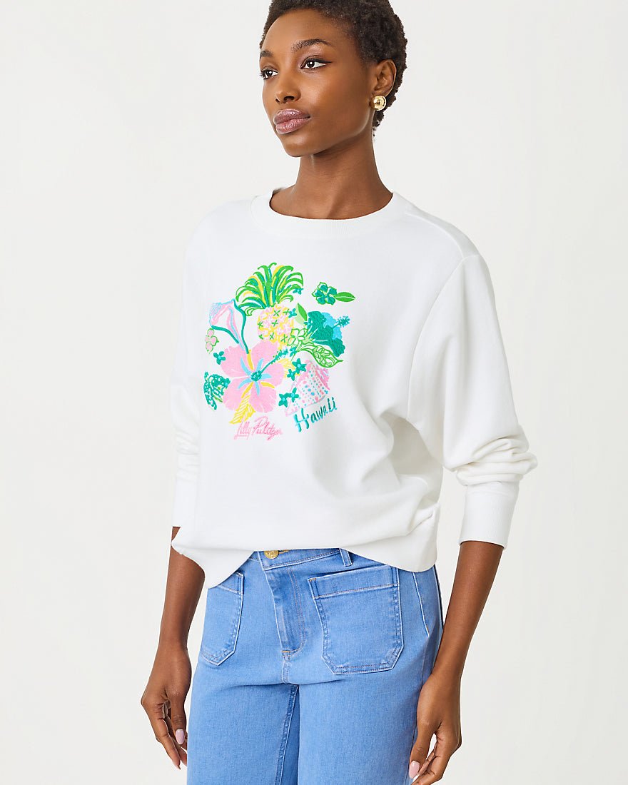 Lilly Pulitzer - Ballad Long Sleeve Sweatshirt - Resort White Key West Destination