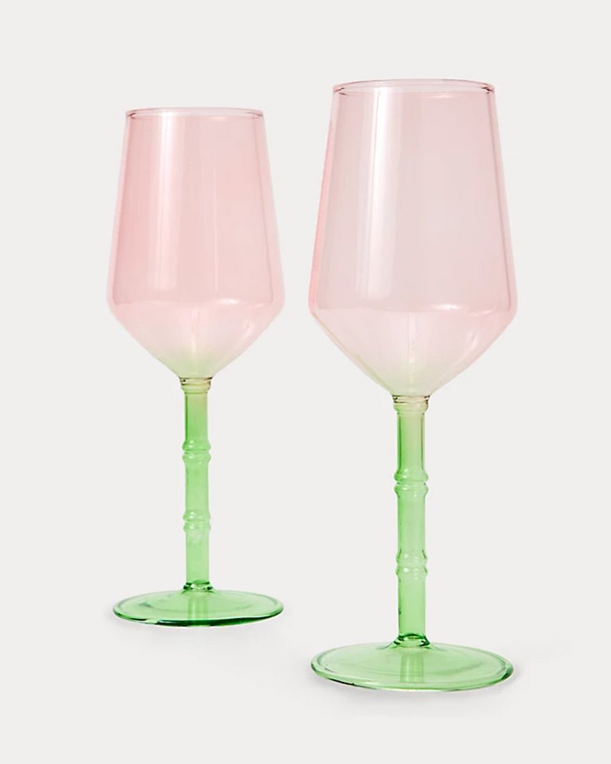 Lilly Pulitzer - Bamboo Wine Glass Set - Festival Bloom Lime Chiffon
