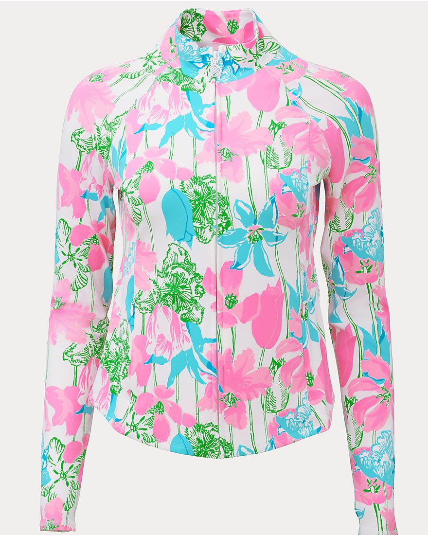 Lilly Pulitzer - Barbados Zip Up Jacket Upf 50 Plus - Resort White Viney Liney