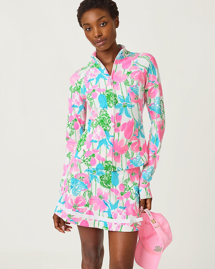 Lilly Pulitzer - Barbados Zip Up Jacket Upf 50 Plus - Resort White Viney Liney