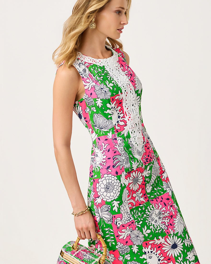 Lilly Pulitzer - Barberine Stretch Maxi Shift Dress - Cherry Blossom Pink Chicken Check