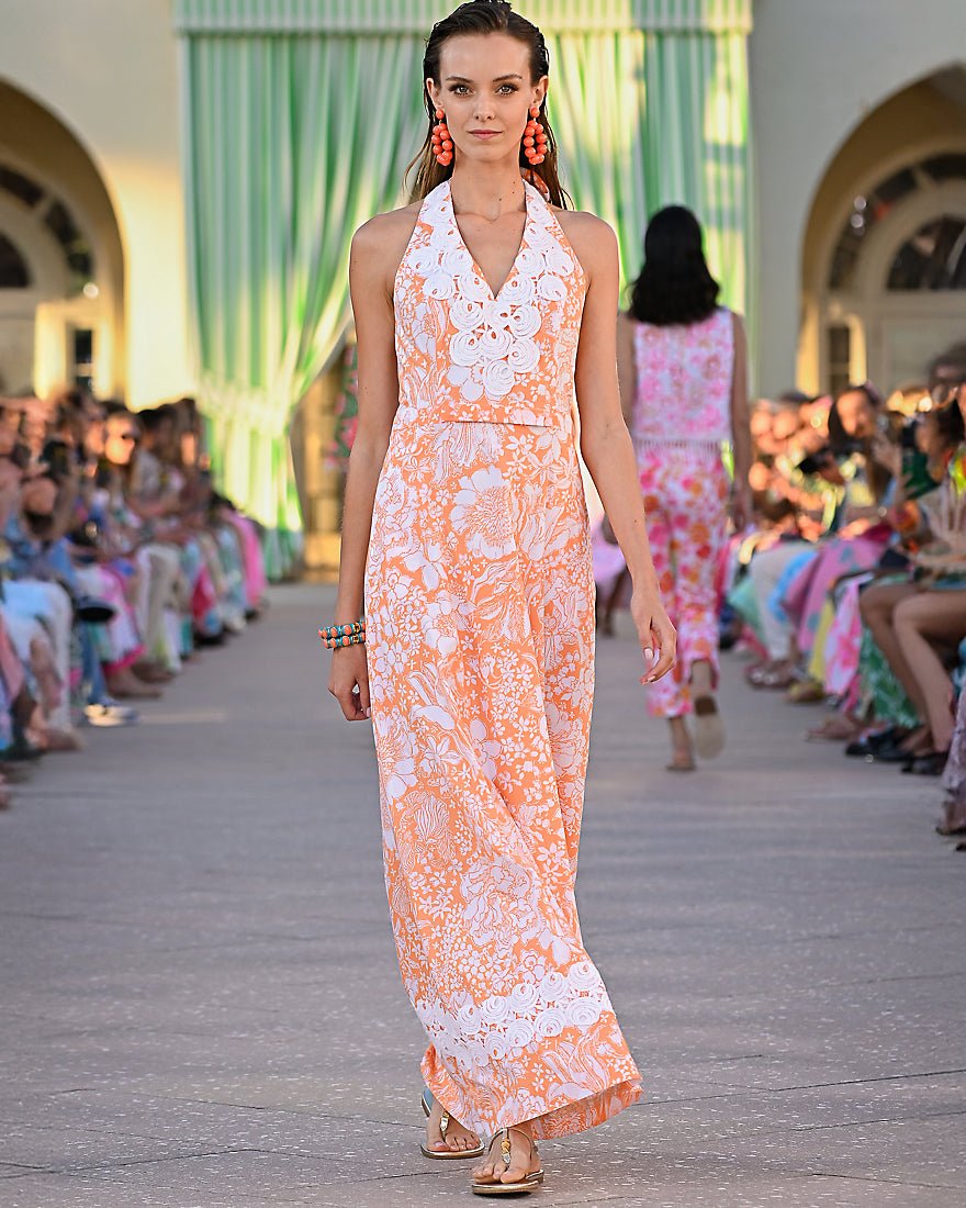 Lilly Pulitzer - Belinda Maxi Dress - Sunset Orange Budding Romance