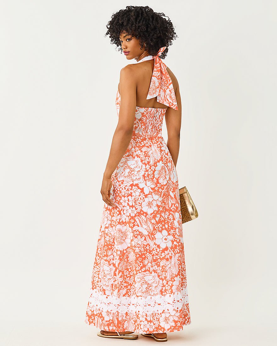 Lilly Pulitzer - Belinda Maxi Dress - Sunset Orange Budding Romance