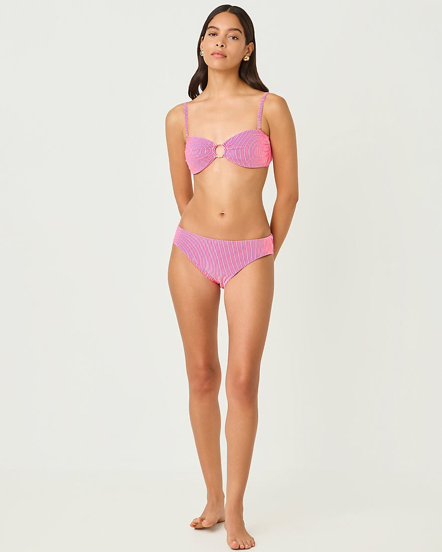 Lilly Pulitzer - Betie Bikini Bottom - Cherry Blossom Pink Seersucker Stripe