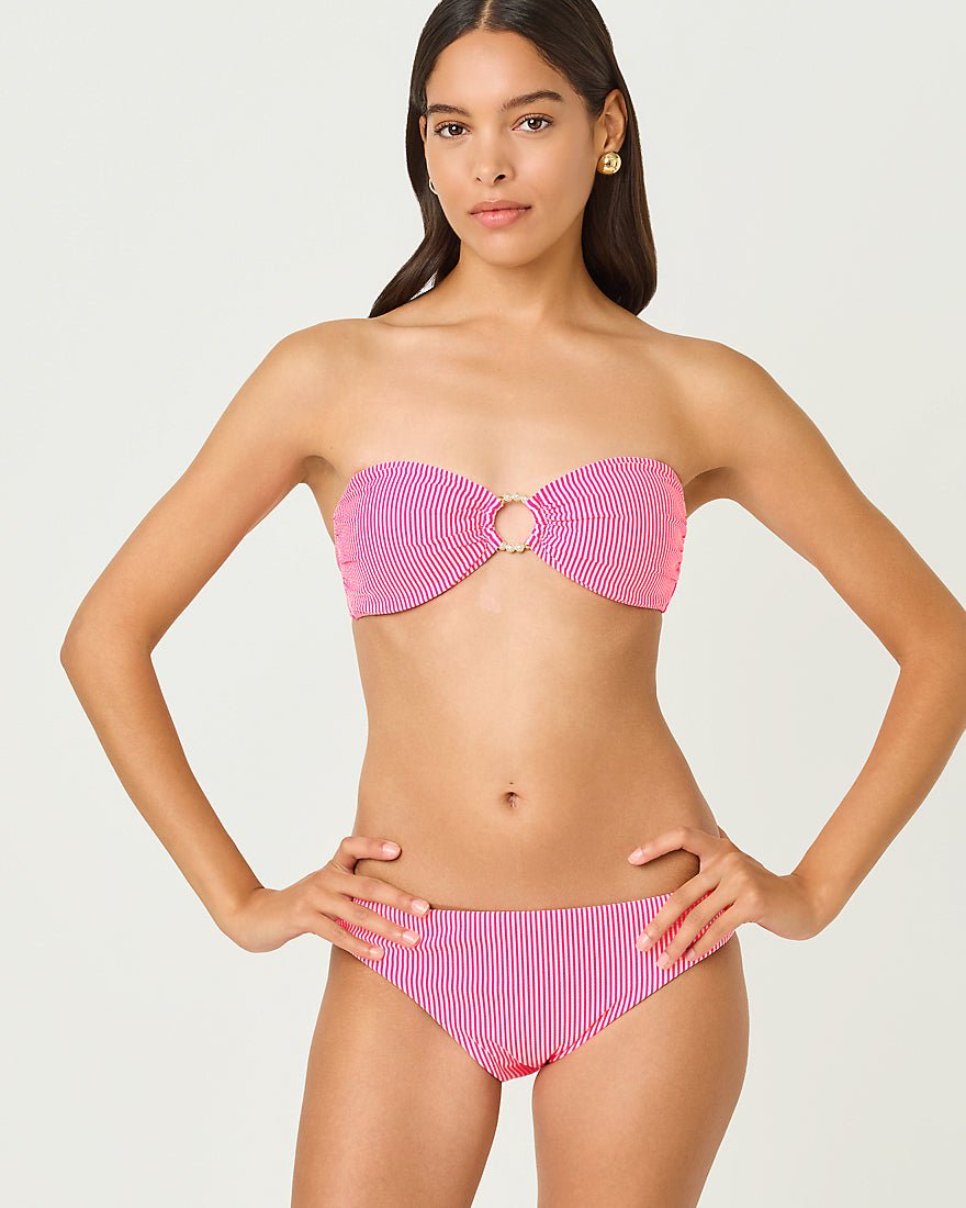 Lilly Pulitzer - Betie Bikini Bottom - Cherry Blossom Pink Seersucker Stripe
