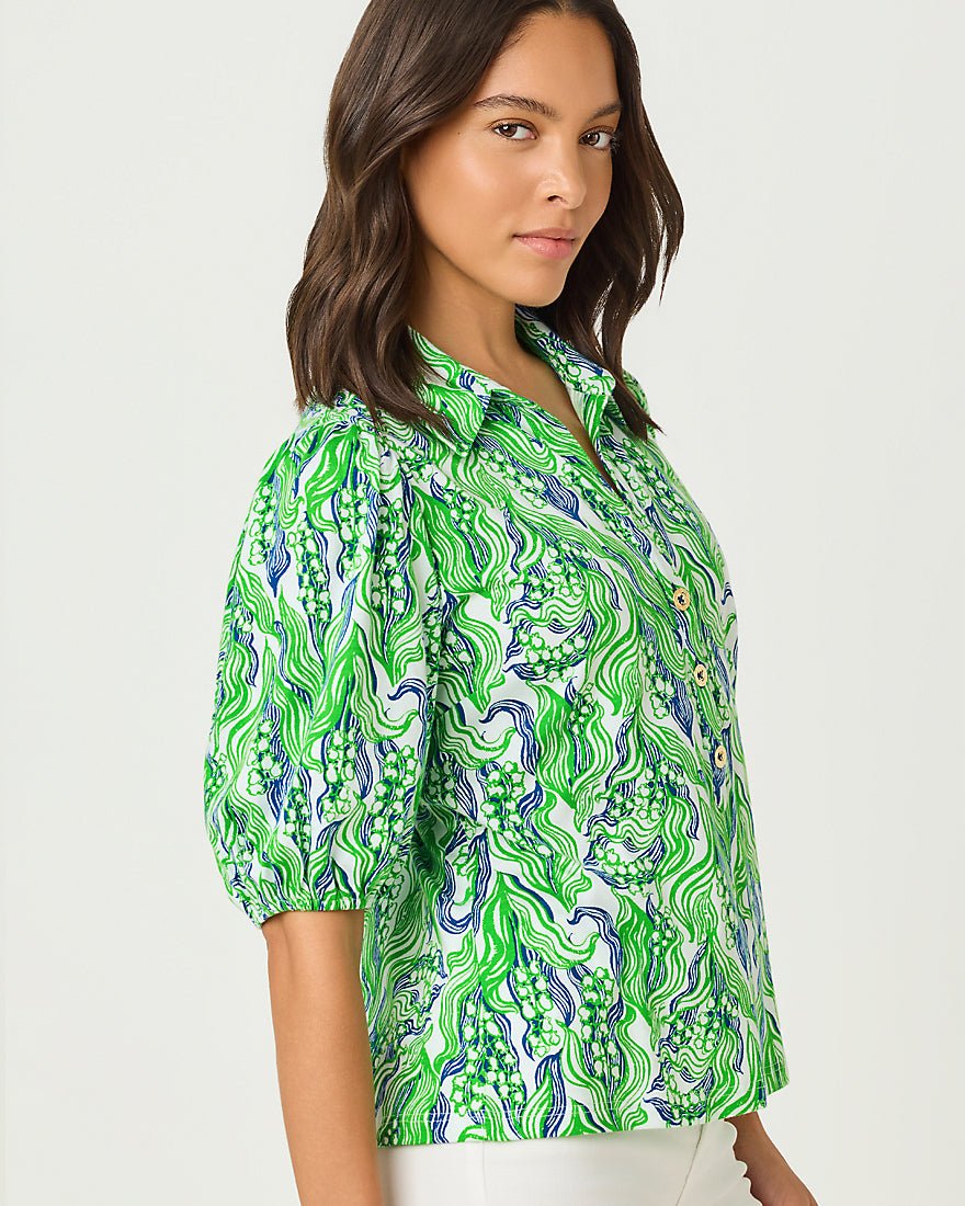 Lilly Pulitzer - Bingley Knit Top - Putting Green Lilly Of The Valley