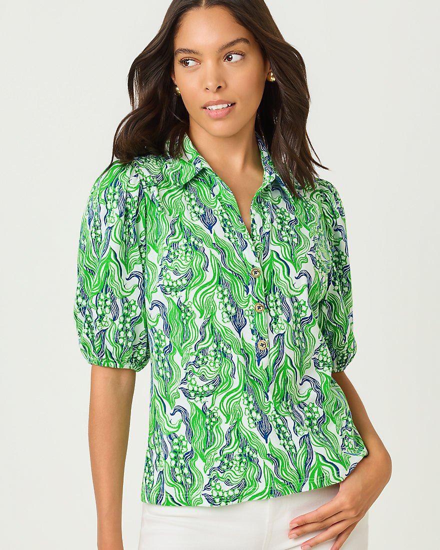 Lilly Pulitzer - Bingley Knit Top - Putting Green Lilly Of The Valley