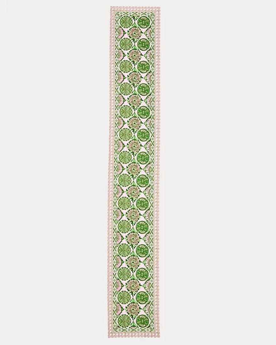 Lilly Pulitzer - Bordered Table Runner - Multi Tropical Tiles