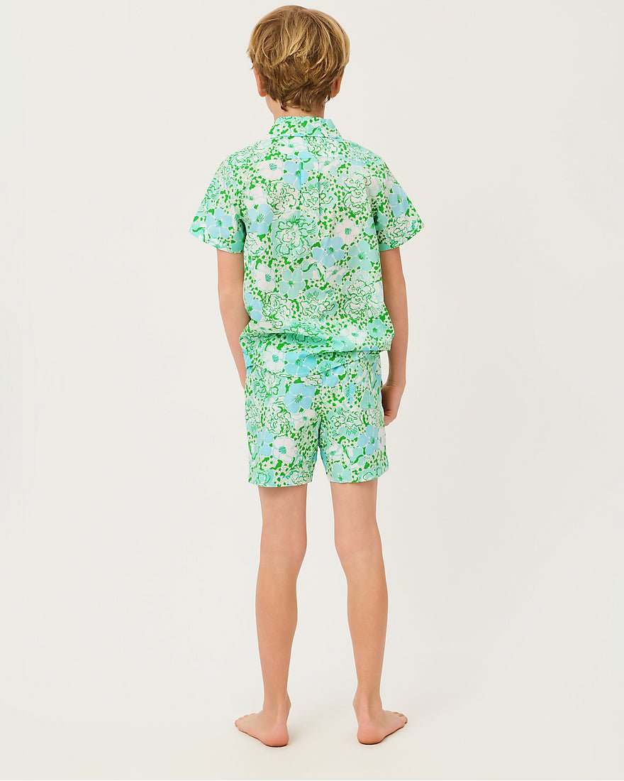 Lilly Pulitzer - Boys Lavin Button Down Top - Mint Condition Burst Of Joy 