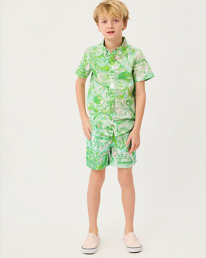 Lilly Pulitzer - Boys Lavin Button Down Top - Resort White Ship To Shore
