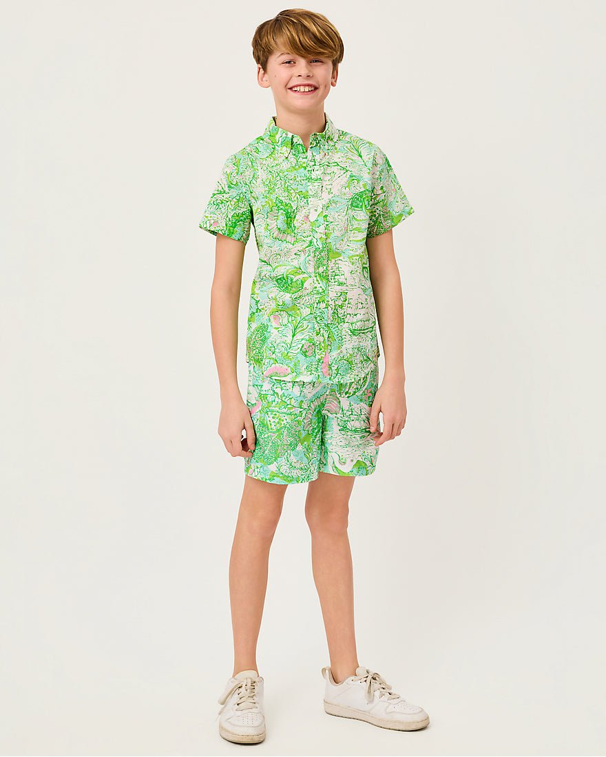Lilly Pulitzer - Boys Lavin Button Down Top - Resort White Ship To Shore