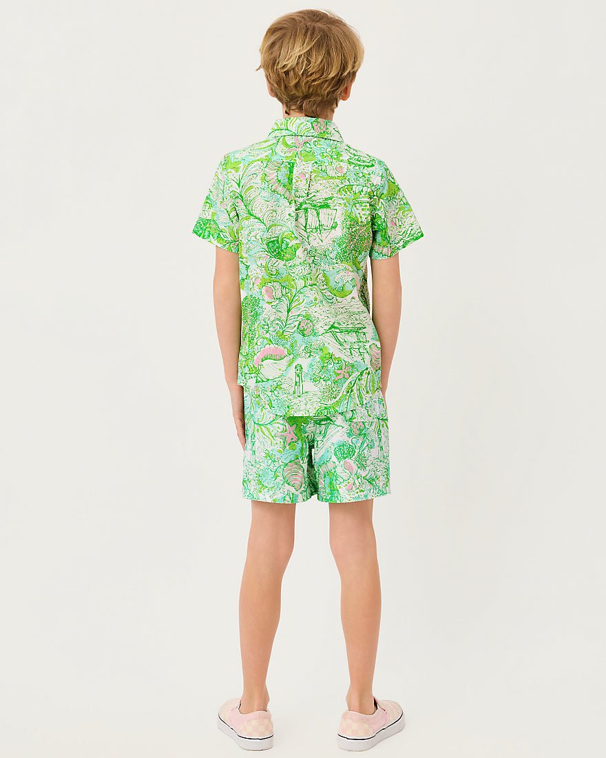 Lilly Pulitzer - Boys Liam Carter Swim Trunk - Resort White Ship To Shore