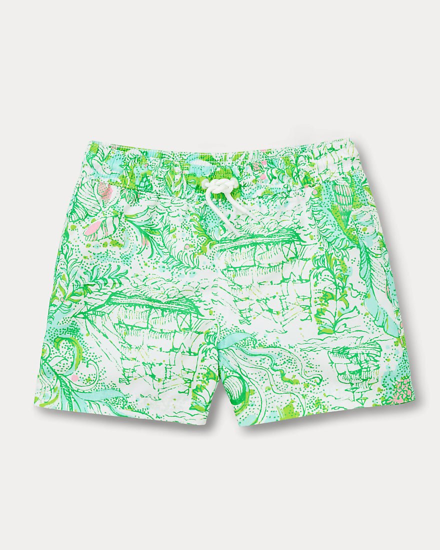 Lilly Pulitzer - Boys Liam Carter Swim Trunk - Resort White Ship To Shore