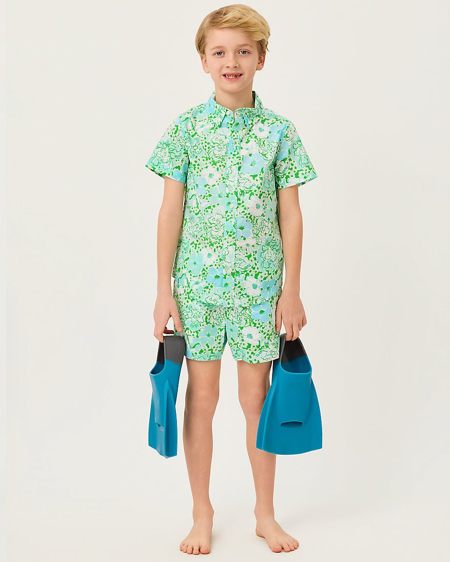 Lilly Pulitzer - Boys Ollie Short - Mint Condition Burst Of Joy