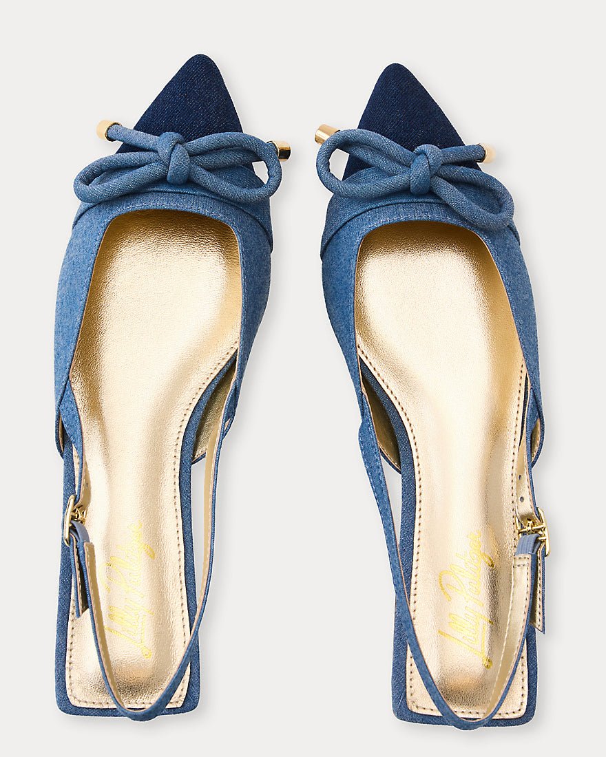 Lilly Pulitzer - Brit Denim Bow Slingback - Light Wash