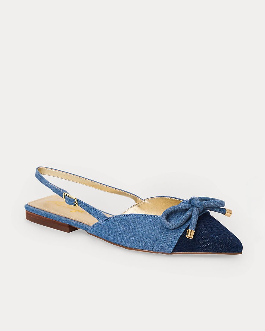 Lilly Pulitzer - Brit Denim Bow Slingback - Light Wash