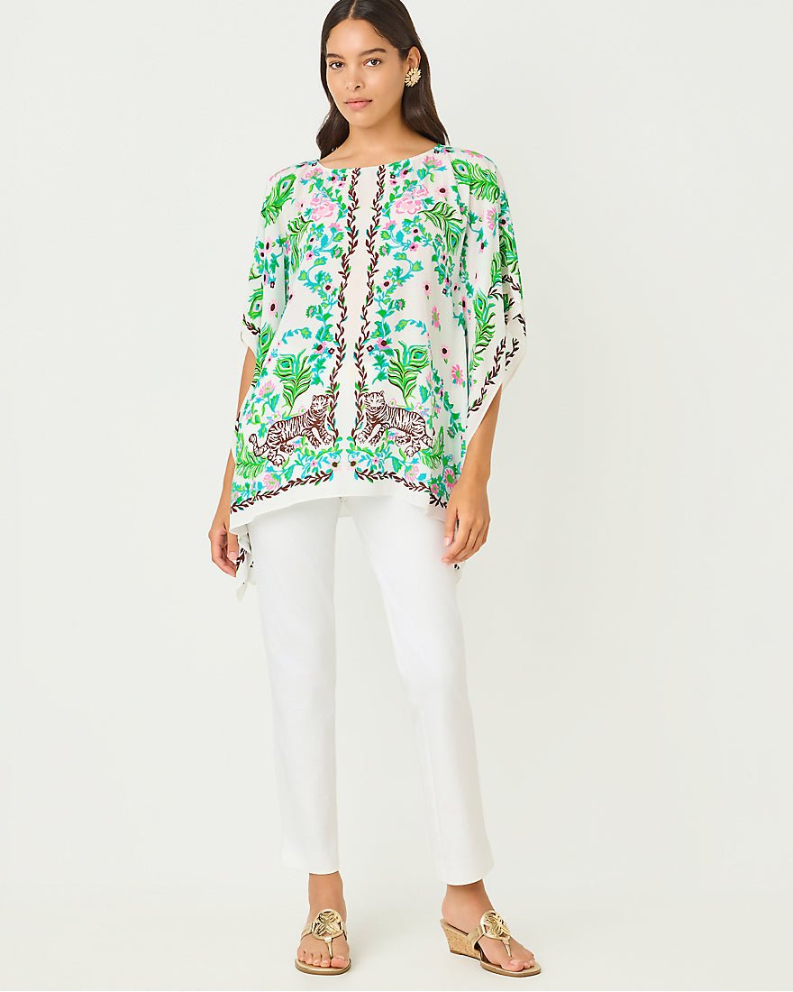 Lilly Pulitzer - Brittina Tunic Top - Resort White Royal Zoo
