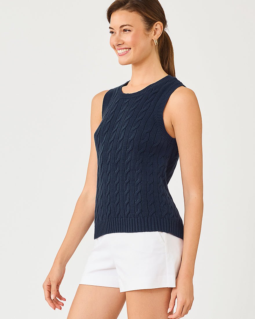 Lilly Pulitzer - Brockton Crew Neck Sweater Tank - Low Tide Navy