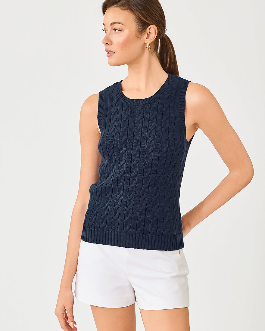 Lilly Pulitzer - Brockton Crew Neck Sweater Tank - Low Tide Navy