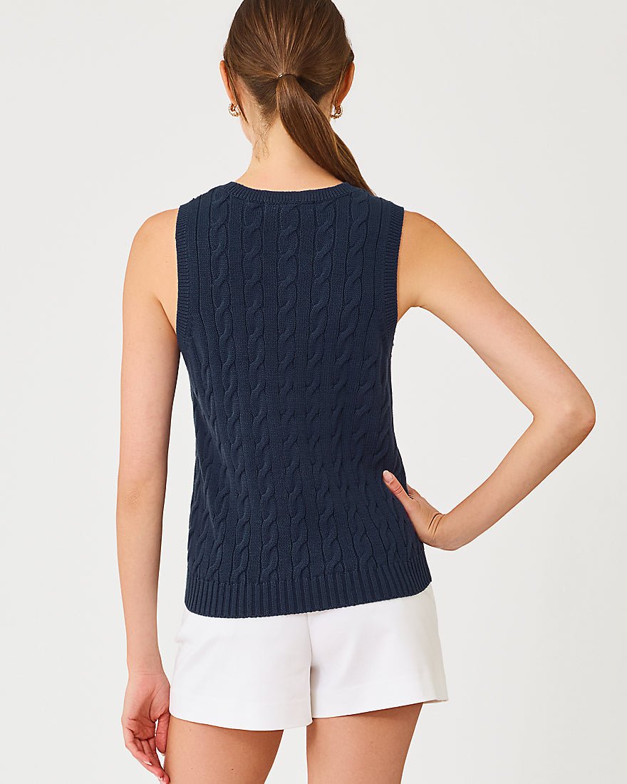 Lilly Pulitzer - Brockton Crew Neck Sweater Tank - Low Tide Navy