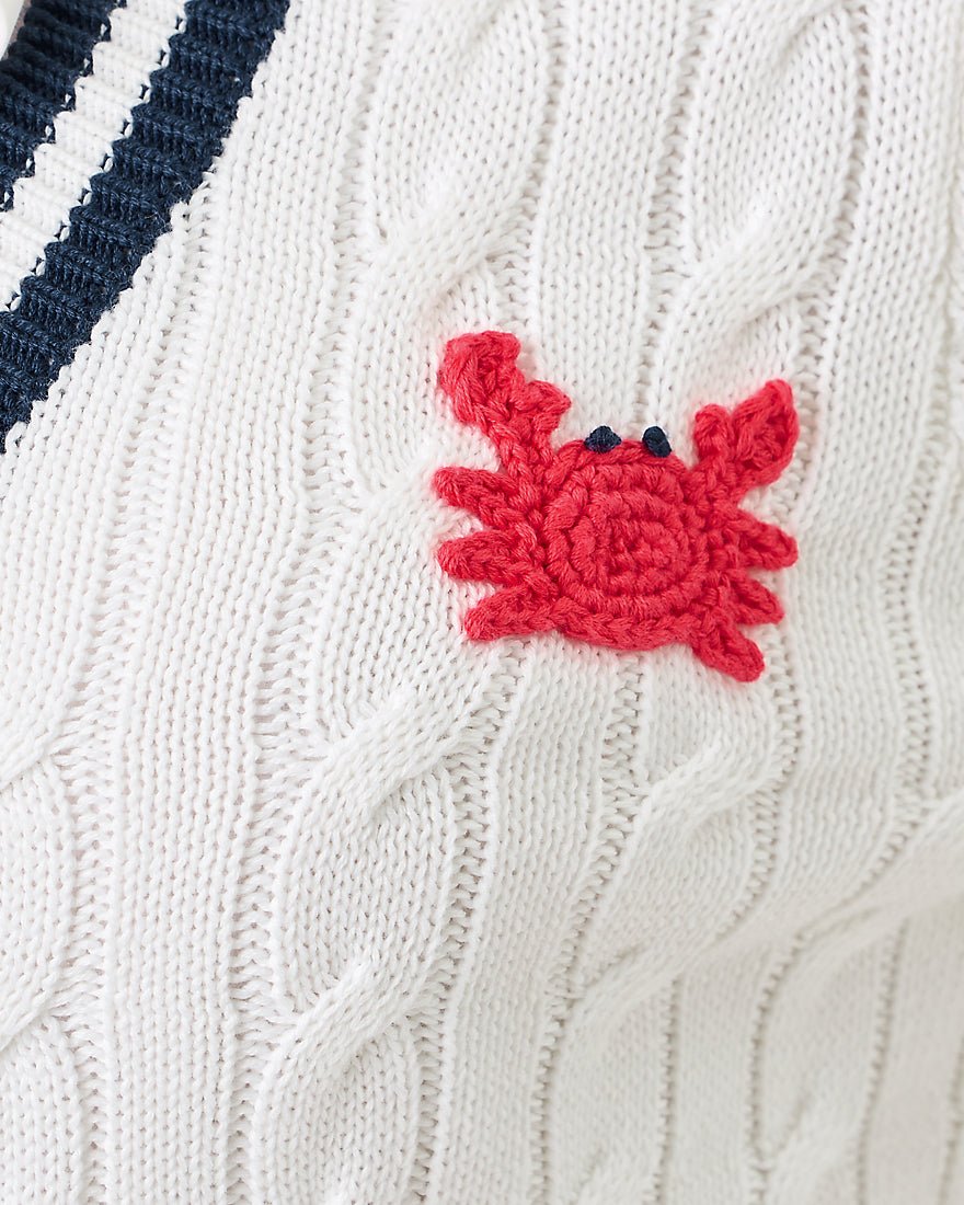Lilly Pulitzer - Brockton Sweater - Resort White Crab Crochet