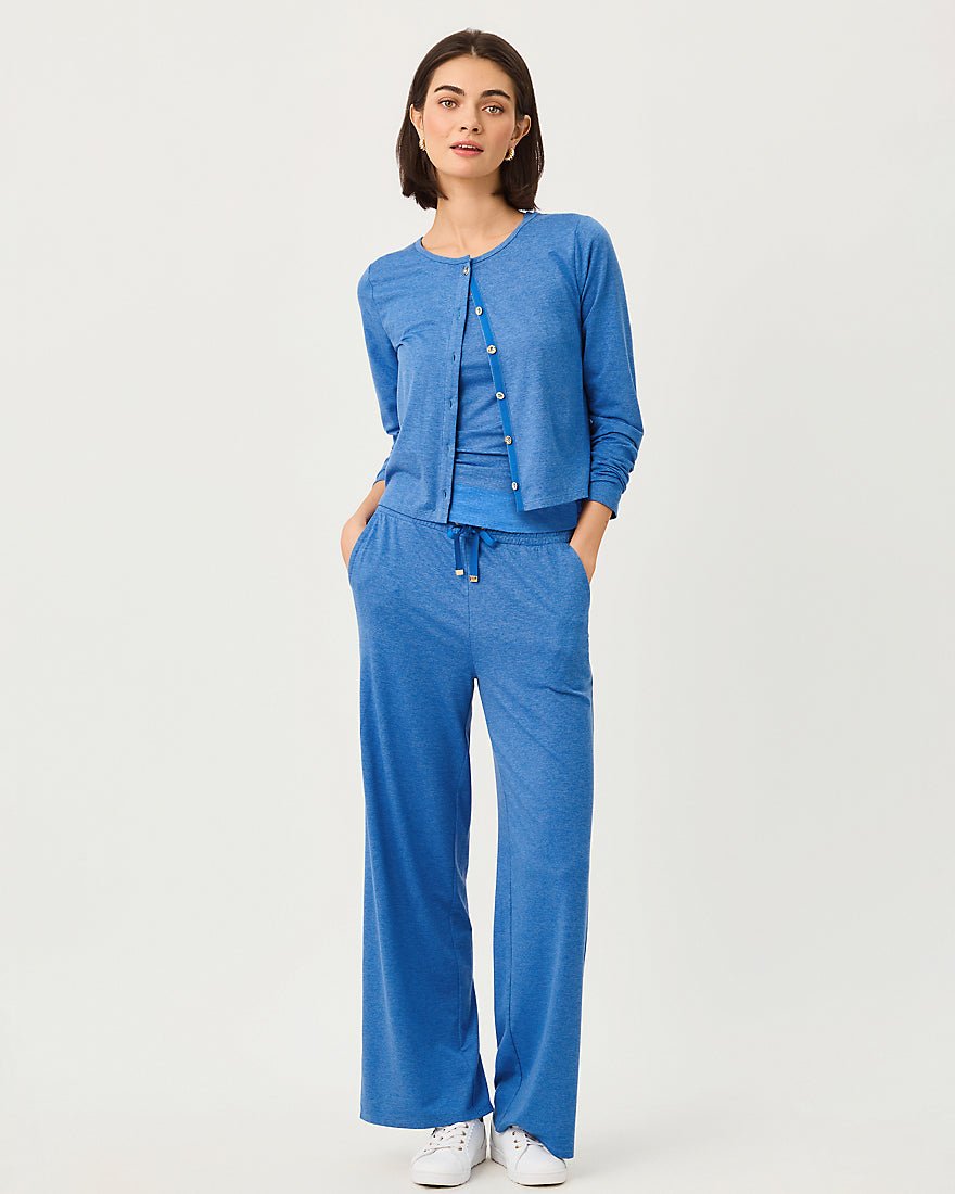 Lilly Pulitzer - Callie Wide Leg Pant Upf 50 Plus - Heathered Merriweather Blue
