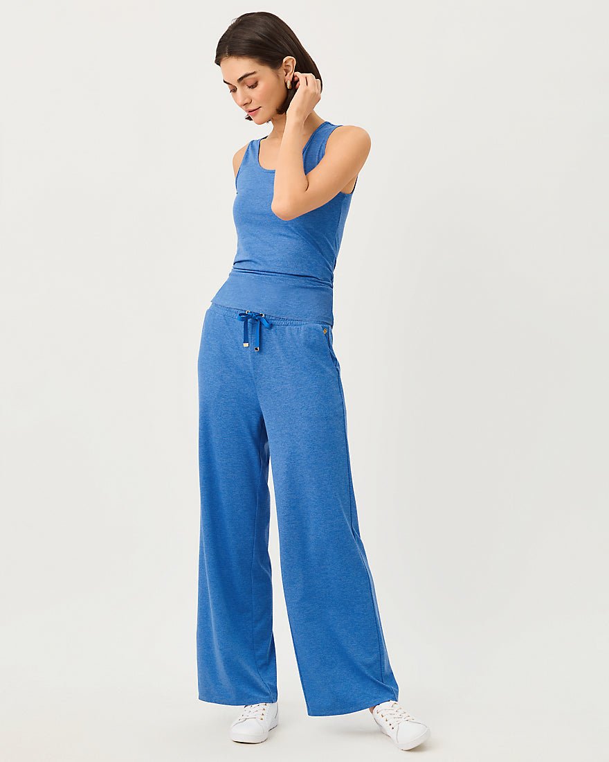 Lilly Pulitzer - Callie Wide Leg Pant Upf 50 Plus - Heathered Merriweather Blue