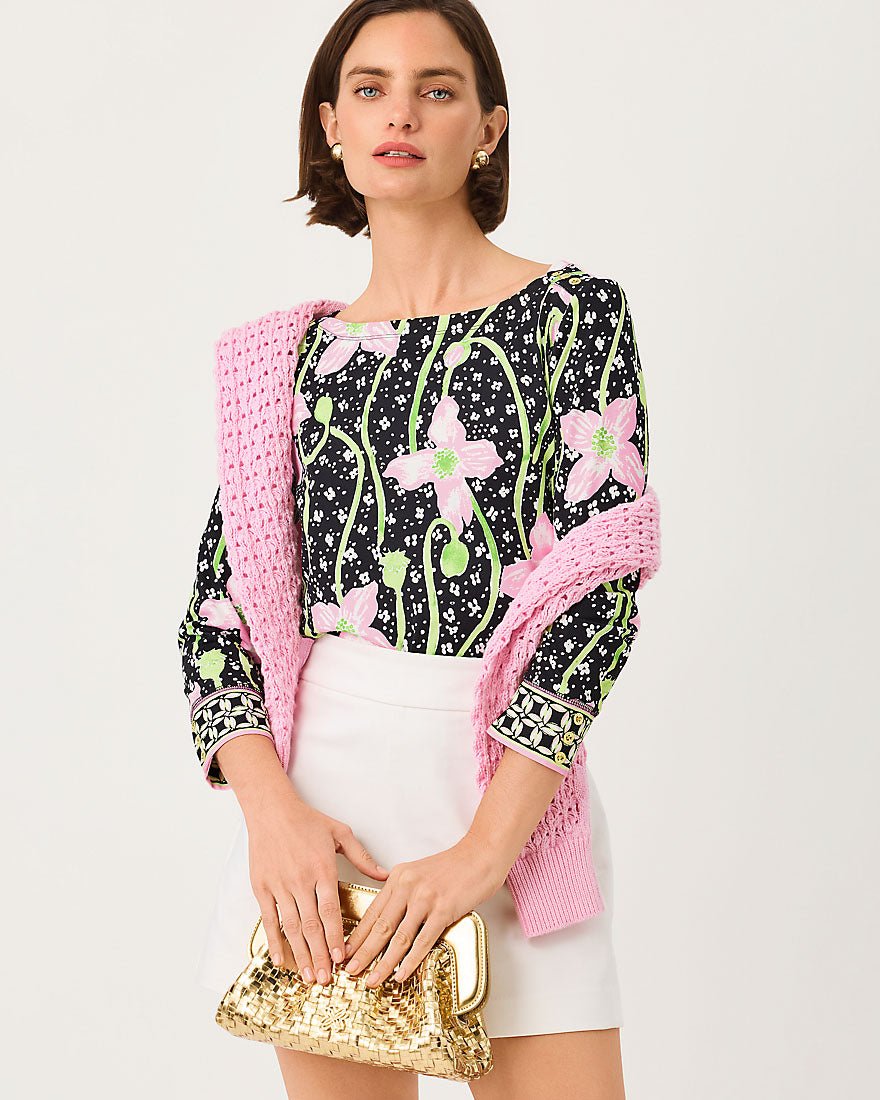 Lilly Pulitzer - Callison Upf 50 Plus Top - Onyx Blushing Blooms