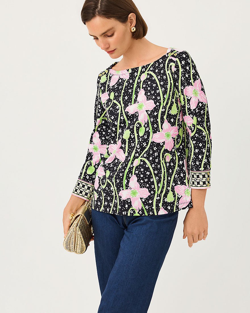 Lilly Pulitzer - Callison Upf 50 Plus Top - Onyx Blushing Blooms