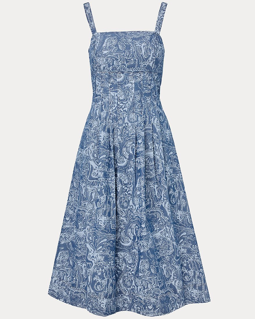 Lilly Pulitzer - Calloway Midi Dress - Indigo All Day Chambray Paisley Parade Pigment