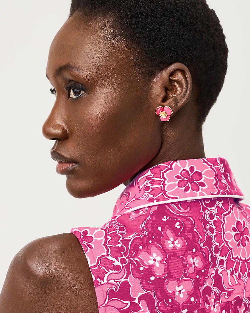 Lilly Pulitzer - Camouflage Catwalk Earrings - Pink Aster
