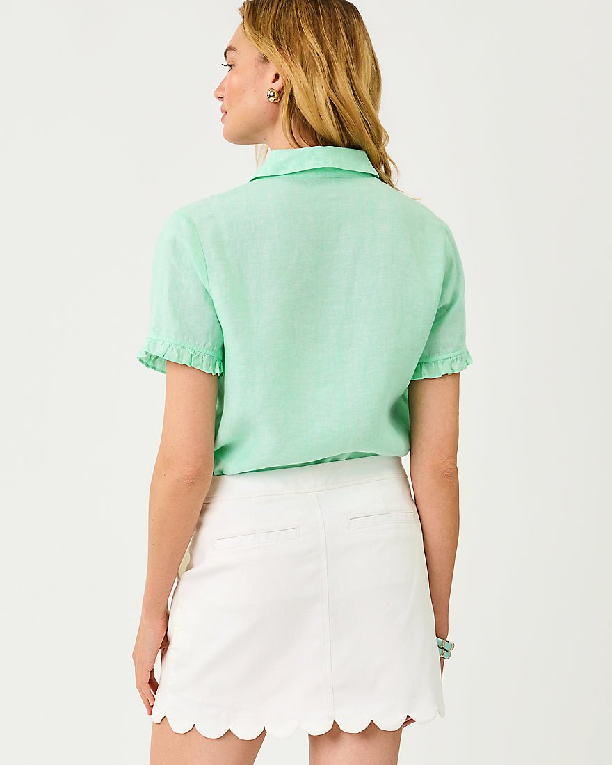 Lilly Pulitzer - Carden Ruffle Top - Mint Condition X Resort White