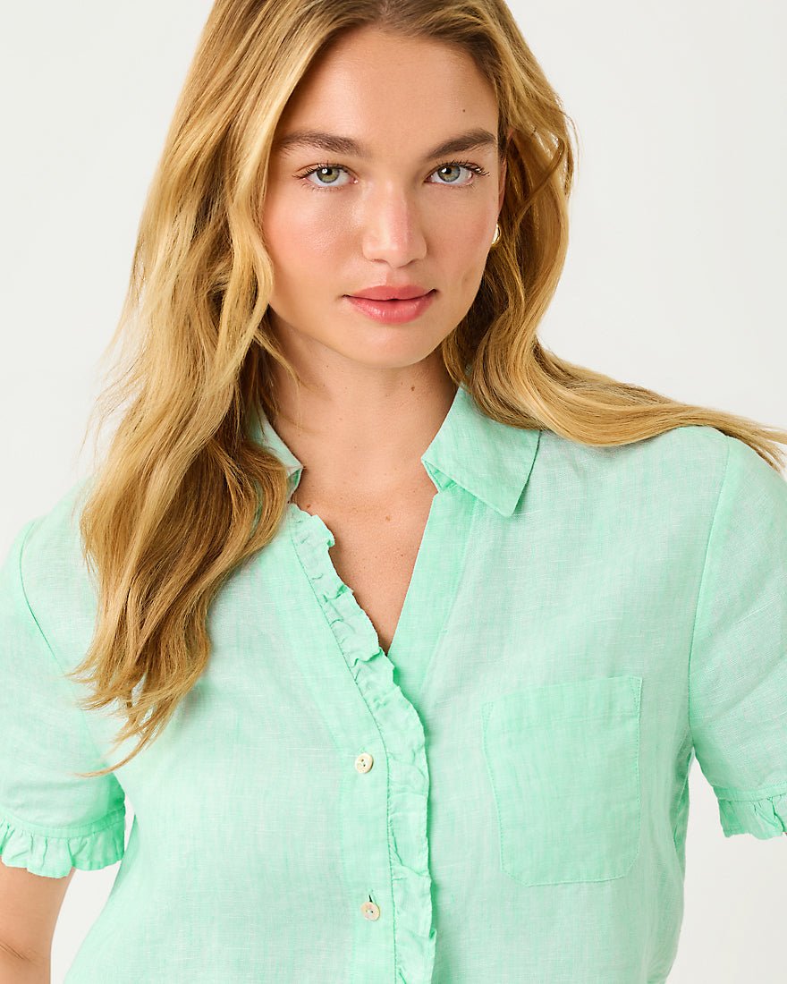 Lilly Pulitzer - Carden Ruffle Top - Mint Condition X Resort White