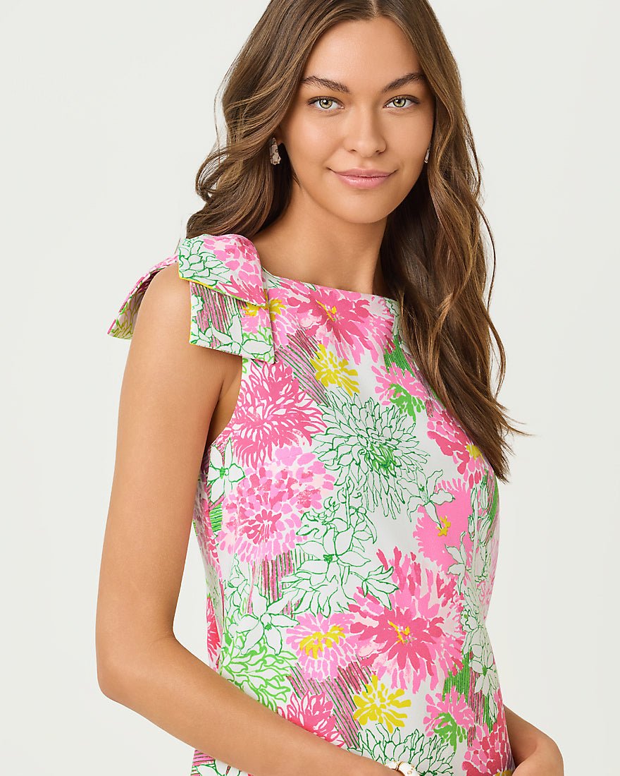 Lilly Pulitzer - Carmine Shift Dress - Resort White Mum Patch