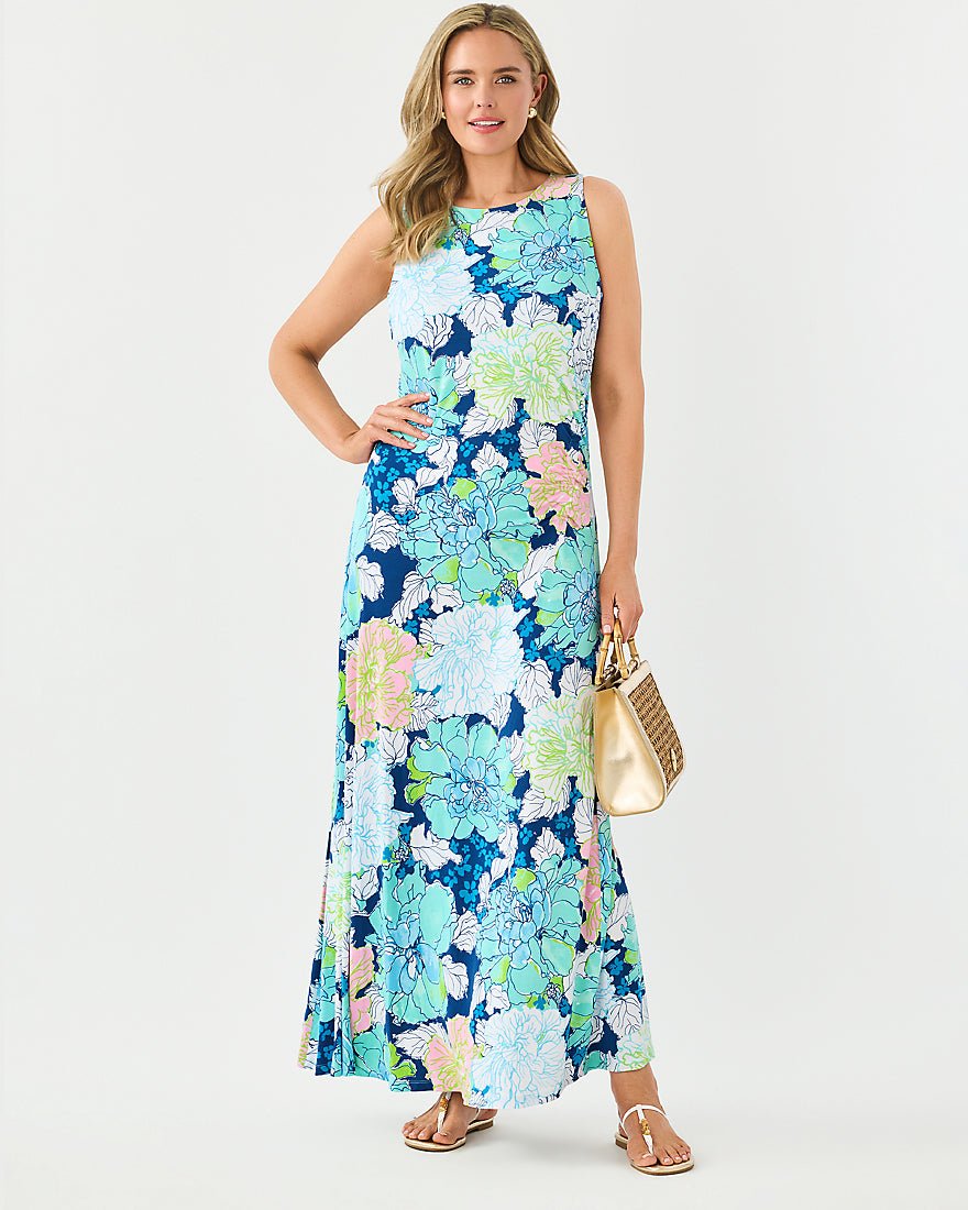 Lilly Pulitzer - Carolita Maxi Dress - Starlight Navy Tennessees Hibiscus