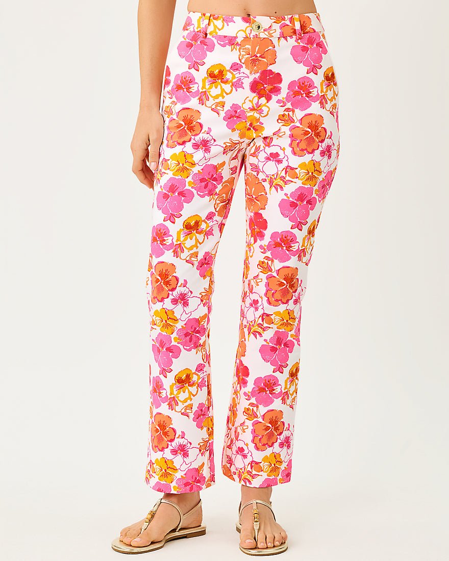Lilly Pulitzer - Carwyn Crop Flare Pant - Resort White Pansy Fansy