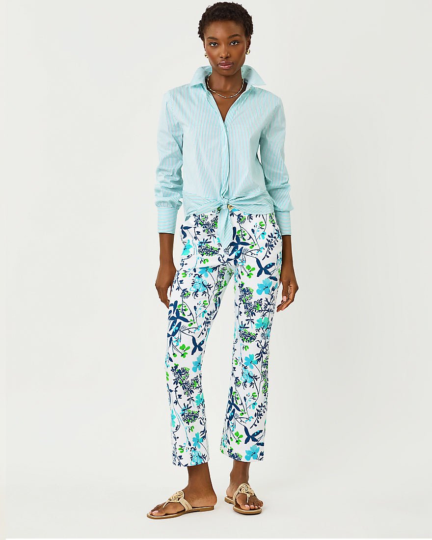 Lilly Pulitzer - Carwyn Crop Flare Pant - Resort White Sea Blooms
