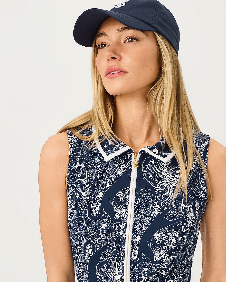 Lilly Pulitzer - Catarina Dress Upf 50 Plus - Low Tide Navy Lil Palm Prowl
